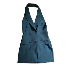 NWT BARDOT BLACK HALTER TUXEDO MINI DRESS